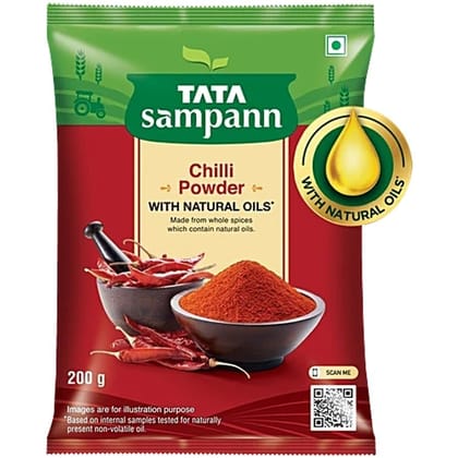 Tata Sampann Chilli/Lal Mirchi Powder With Natural Oils, 200 g - 200 gm - 200 gm - One unit