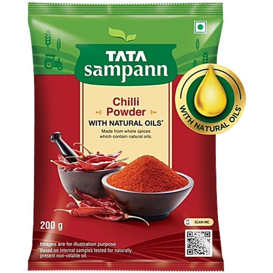 Tata Sampann Chilli/Lal Mirchi Powder With Natural Oils, 200 g - 200 gm - 200 gm - One unit