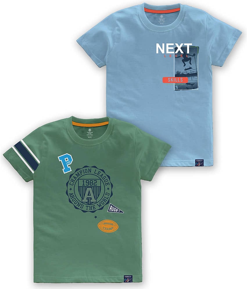 CODEZ Pack of 1 Boys Cotton Blend T-Shirt ( Multi Color )