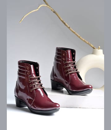 Shoetopia Red Women's Ankle Length Boots