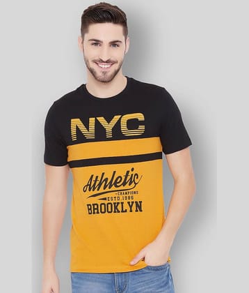 AUSTIN WOOD Pack of 1 Cotton Blend Regular Fit Men's T-Shirt ( Yellow )