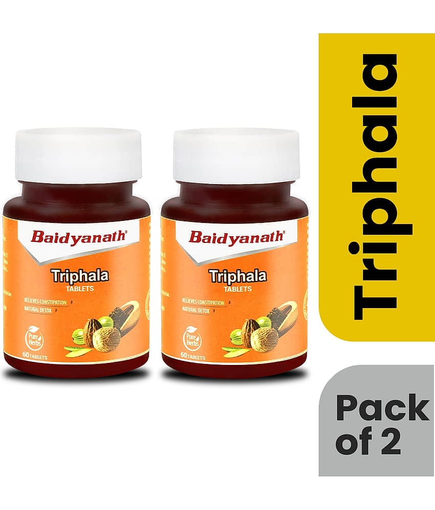 Baidyanath Triphala Tablets- 60 Tab|An Ayurvedic Formulation | Helpful in Constipation|(Pack of 2)