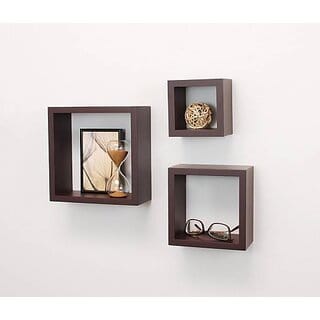 Onlinecraft Wooden Wall Shelf Wooden Wall Shelf (Number Of Shelves - 3, Brown)
