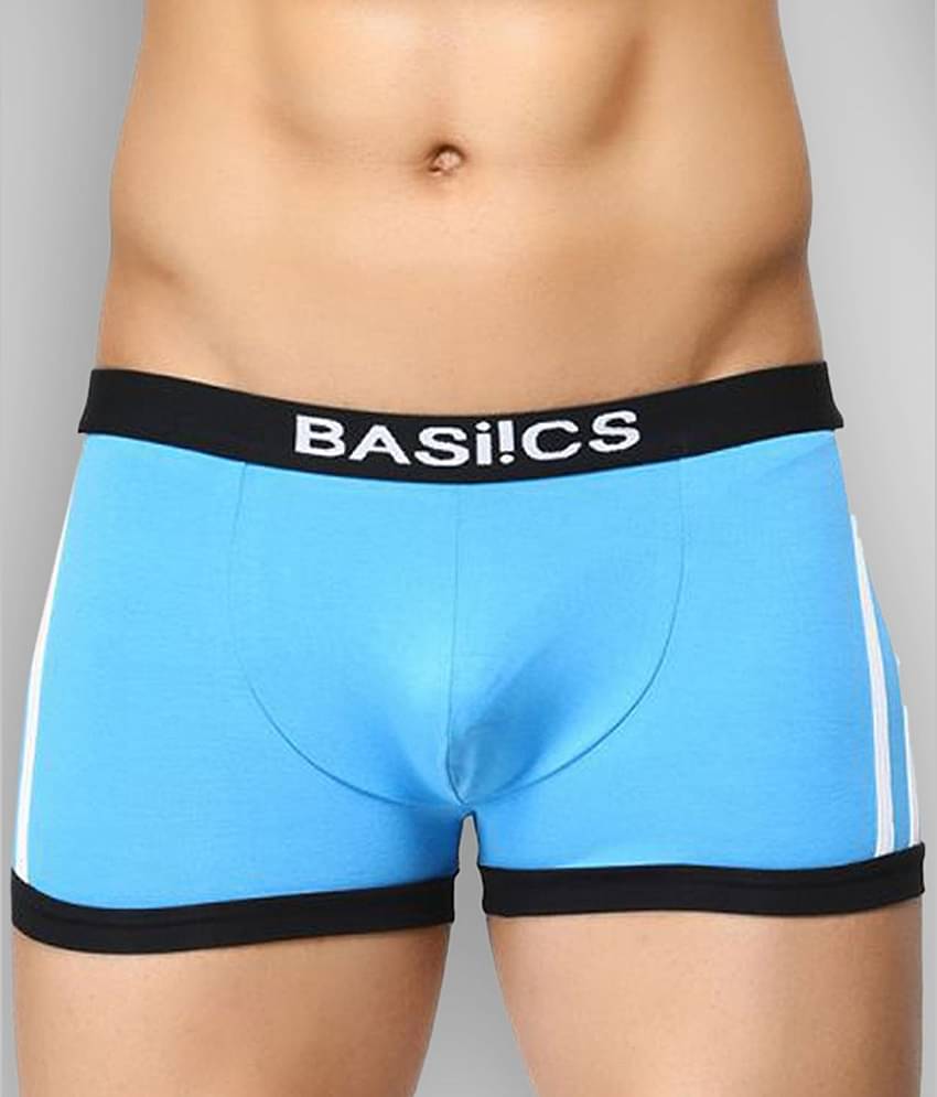 BASIICS By La Intimo Pack of 1 Cotton Trunks For Men's ( Blue )