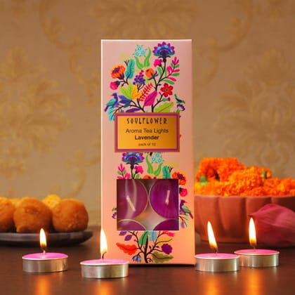 Soulflower T Light Candle - Lavender 10 Soulflower T Light Candle - Lavender 10