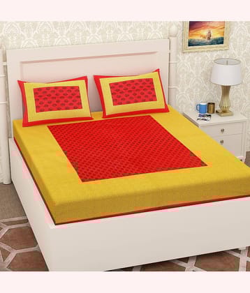 PETROSOLY Cotton 1 Double Bedsheet with 2 Pillow Covers ( White )