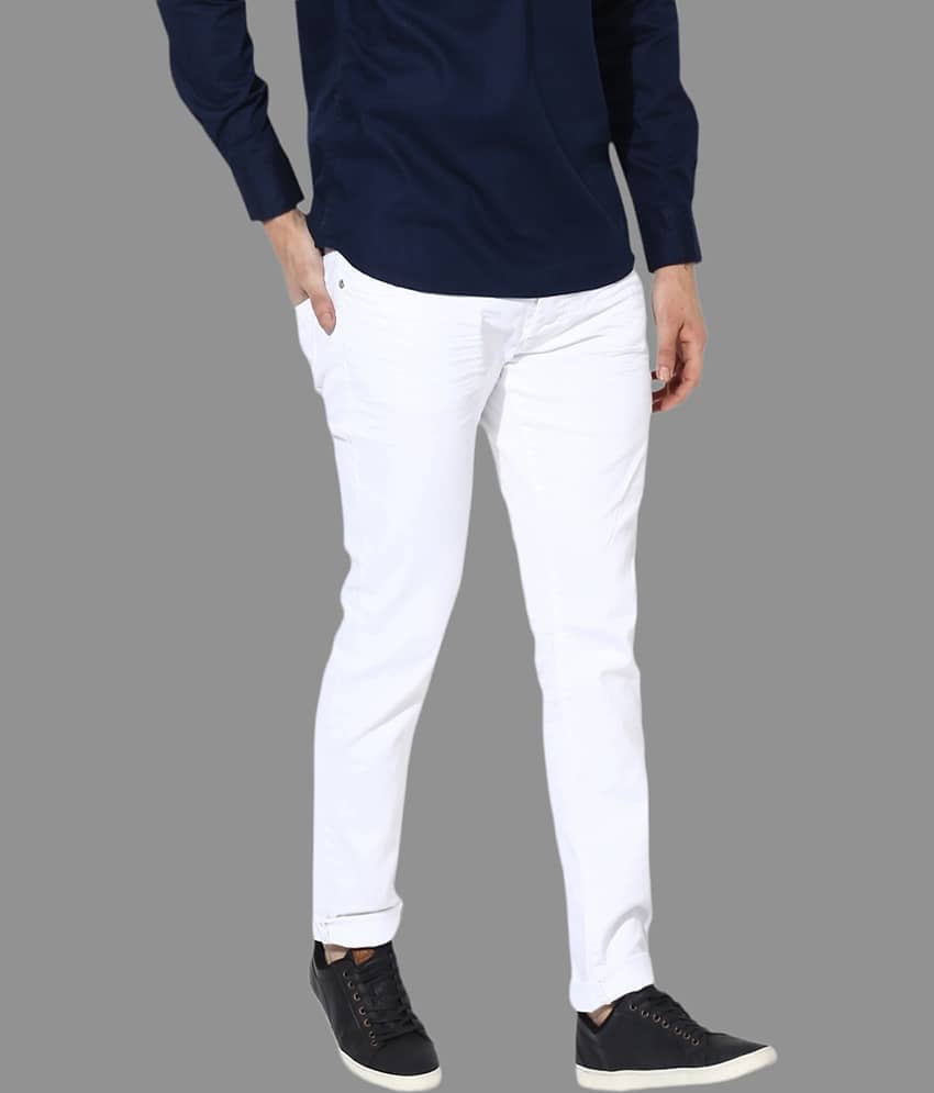 HALOGEN - White Denim Skinny Fit Men's Jeans ( Pack of 1 )