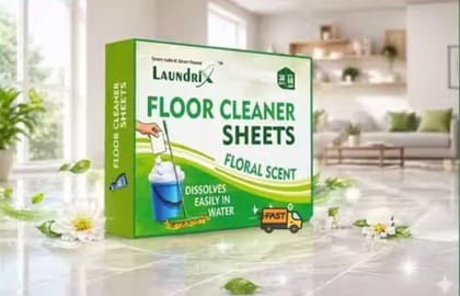 Laundrix™ Floor Detergent Sheets | Eco Friendly Floor Cleaner Sheets | Concentrated, Biodegradable, Plastic Free | Multi Surface Cleaning for Tile, Marble & Kitchen Floors (PACK OF 1-(30 SHEET))