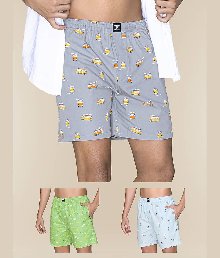 XYXX Pack of 3 Cotton Men's Boxer- ( Multi )