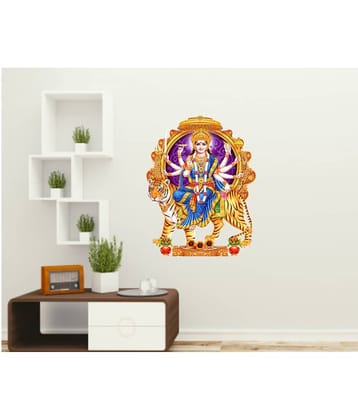 Decor Villa Durga maa Religious & Inspirational Sticker ( 45 x 58 cms )