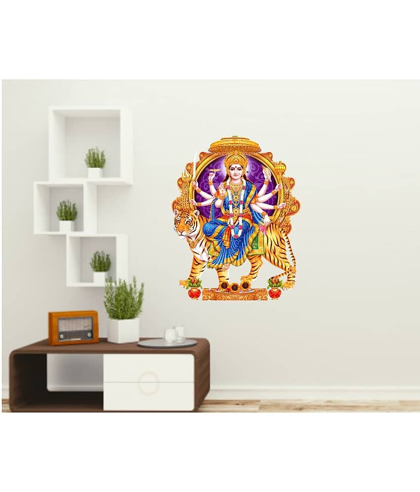 Decor Villa Durga maa Religious & Inspirational Sticker ( 45 x 58 cms )