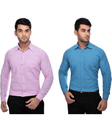 DESHBANDHU DBK Cotton Regular Fit Full Sleeves Men's Formal Shirt - Multi ( Pack of 2 )