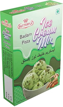 Butterfly Instant Ice Cream Mix, 150 Grams (Badam Pista) (Size - 152 g Box Pack, Flavor - Badam Pista) by Butterfly Dessert Mixes and Bakery Needs.