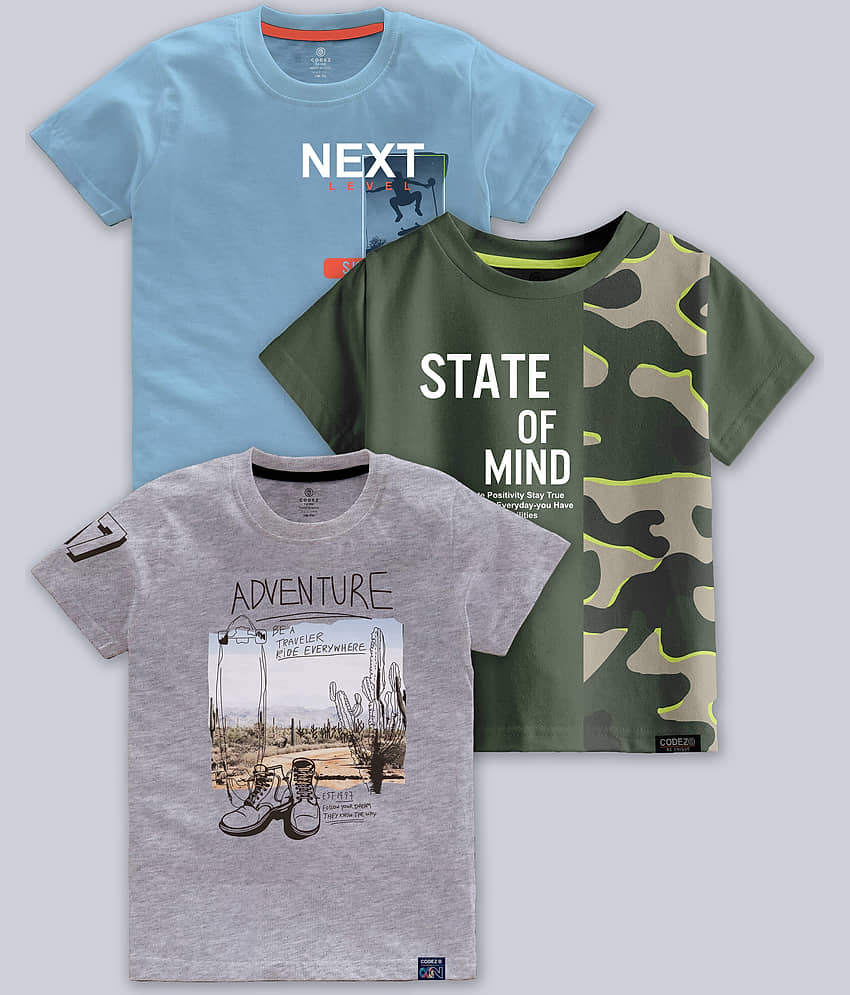 CODEZ Pack of 1 Boys Cotton Blend T-Shirt ( Multicolor )