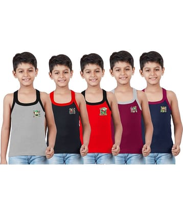 Drako Pack of 5 Boys Cotton Vest ( Multicolor )