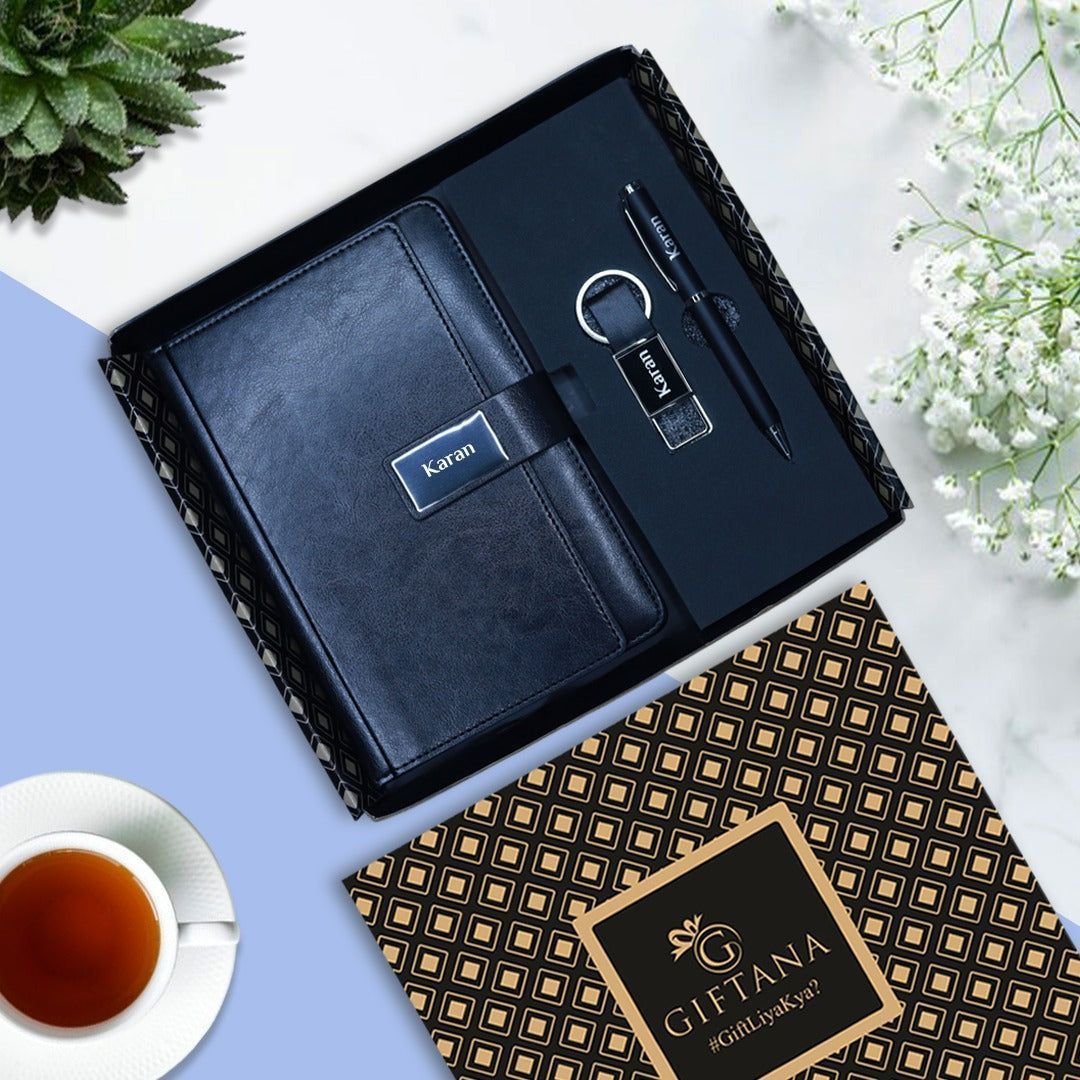 Personalized Gifts : Big Magnet Diary with Pen & Keychain