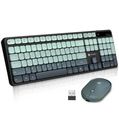 Portronics Key11 Combo Rechargeable Wireless Keyboard and Mouse Set (Blue)