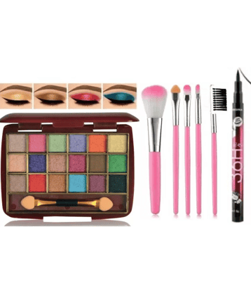 swenky waterproof eyeliner with eyeshadow & makeup brush (Pack of 3)