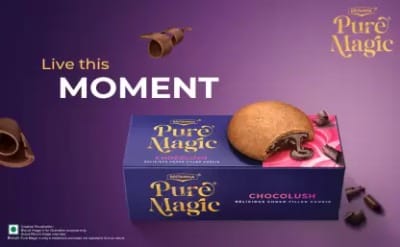 BRITANNIA Pure Magic Chocolush Biscuits Cream Filled Biscuit (Cream Biscuit) (33% Extra in Pack) (75 g)