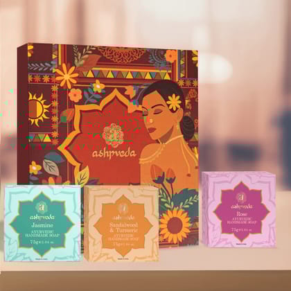 Ashpveda Refreshing Bath Kit Soap Gift Box 3 Natural Soaps