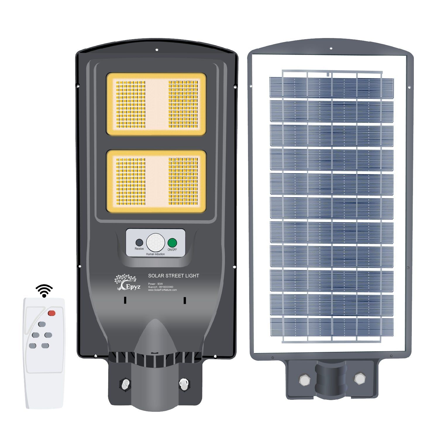 60 Watt Solar Street Lights ( Warm Light )-Without Pole
