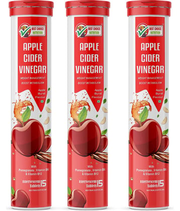 Best Choice Apple Cider Vinegar Tablets Effervescent Tablets for Weight Loss Apple Flavour 15 No.s (Pack of 2)
