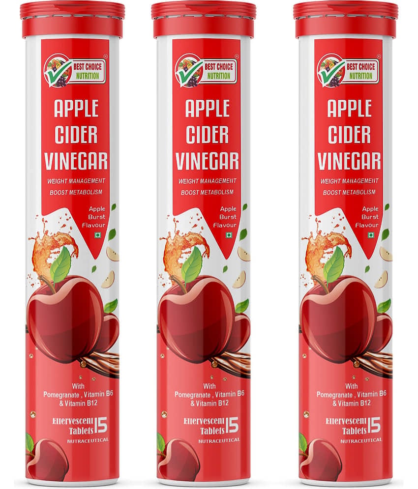 Best Choice Apple Cider Vinegar Tablets Effervescent Tablets for Weight Loss Apple Flavour 15 No.s (Pack of 2)