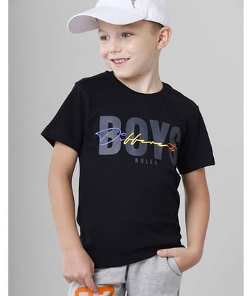 CODEZ Pack of 1 Boys Cotton T-Shirt ( Black )
