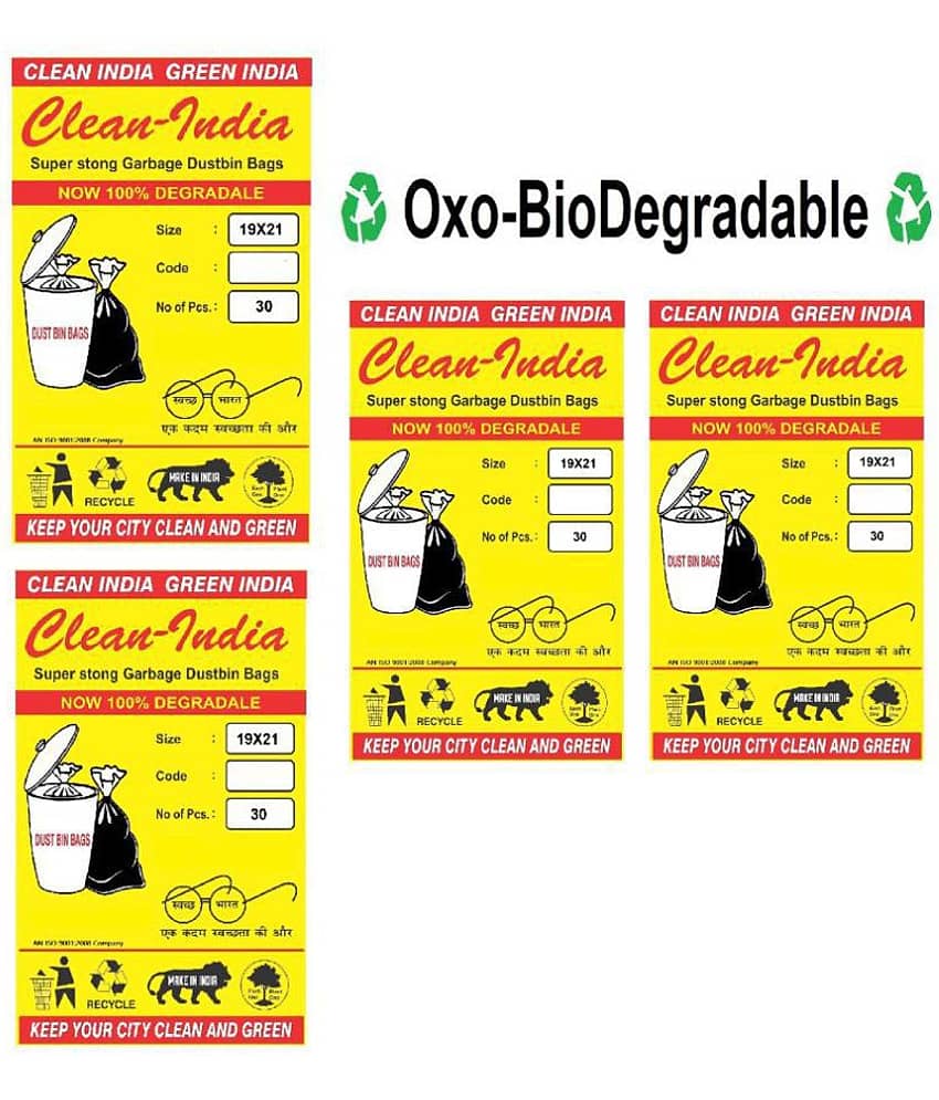 Clean India Garbage Medium 120 pcs - 19X21 Disposable Garbage Trash Waste Dustbin Bags