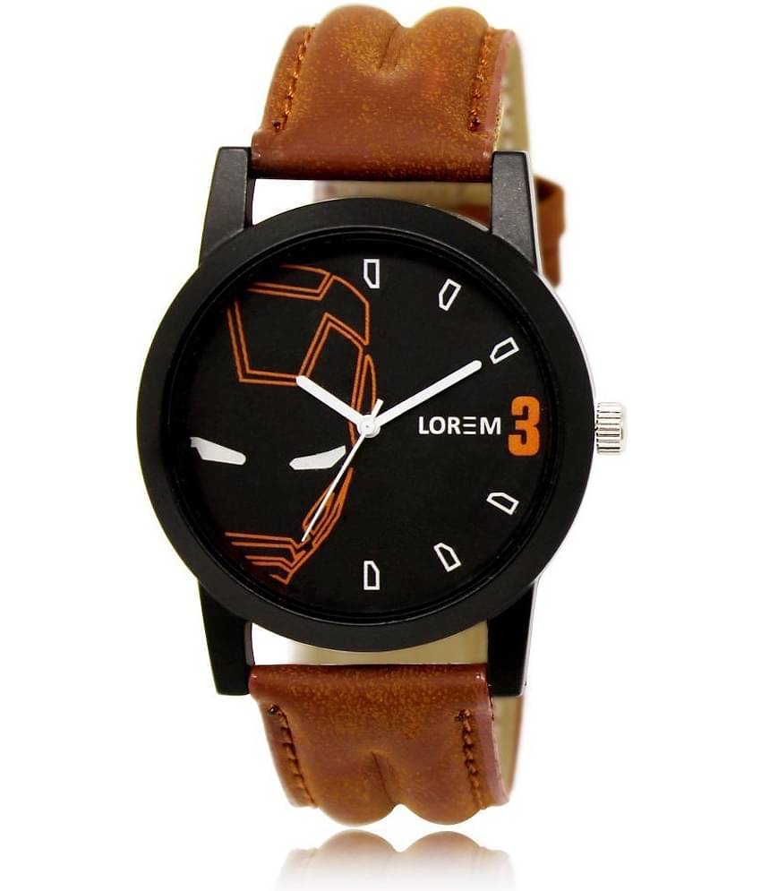 Lorem - Orange Leather Analog Men's Watch