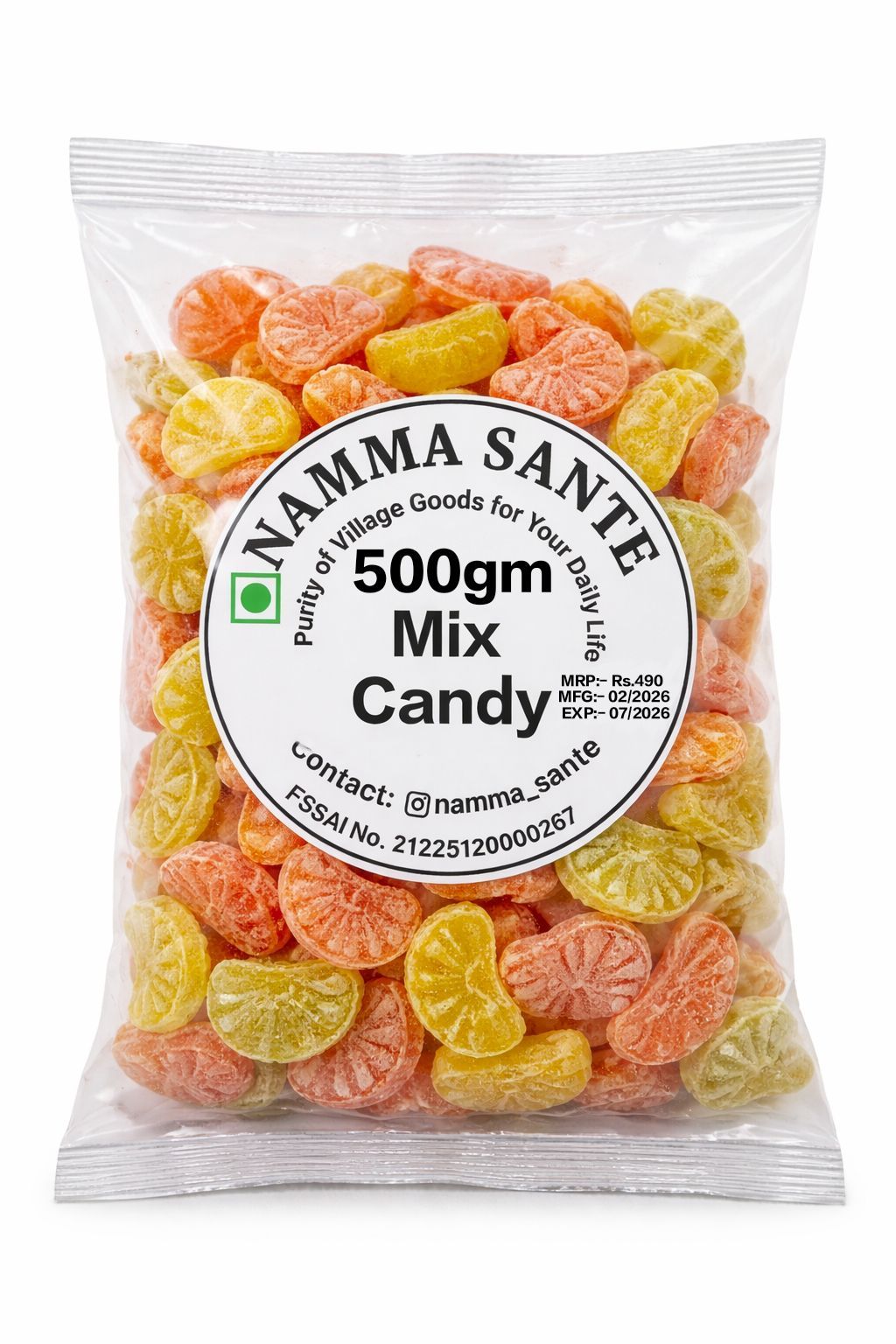 Mix Candy, Fruit Mix Candy, Assorted Candy, Fruit Flavoured Candy, Jelly Fruit Candy 500gm