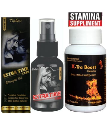 Captain Biotech ETC Spray & X-Tra Maxx-Stamino, Time, Size Enhance Capsule 60 no.s