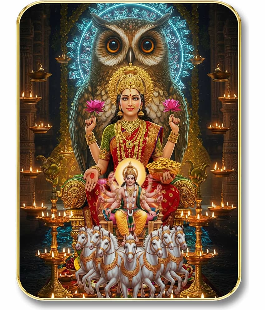 Livin'luxe Goddess Lakshmi MDF Wall Art with Table Top Stand & Wall Hanging Hole