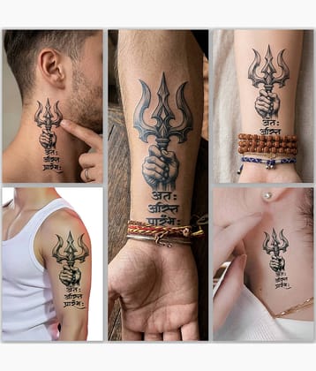 The Canvas Arts Tribal Tattoo With Shloka Mantra Temporary Tattoo Body Tattoo