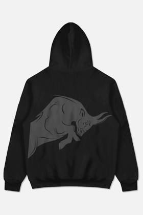 Signature Grey Bull Oversized Hoodie (BLACK)-S