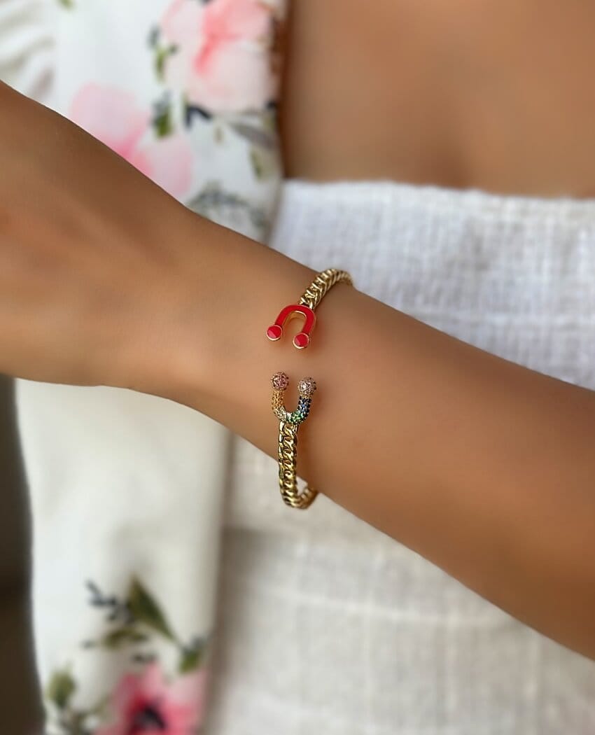 Magnetic Charm Cuff - Anti Tarnish