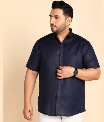 PRINTCULTR Cotton Blend Regular Fit Solids Half Sleeves Men's Casual Shirt - Navy Blue ( Pack of 1 )