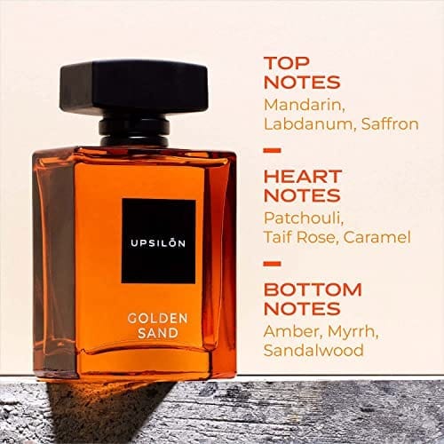 UPSILON Golden Sand Eau De Parfum Premium Long Lasting Fresh & Powerful Fragrance Spray Travel Friendly Luxury Parfum Scent | Mens Perfume | 100ml - Pack Of 1