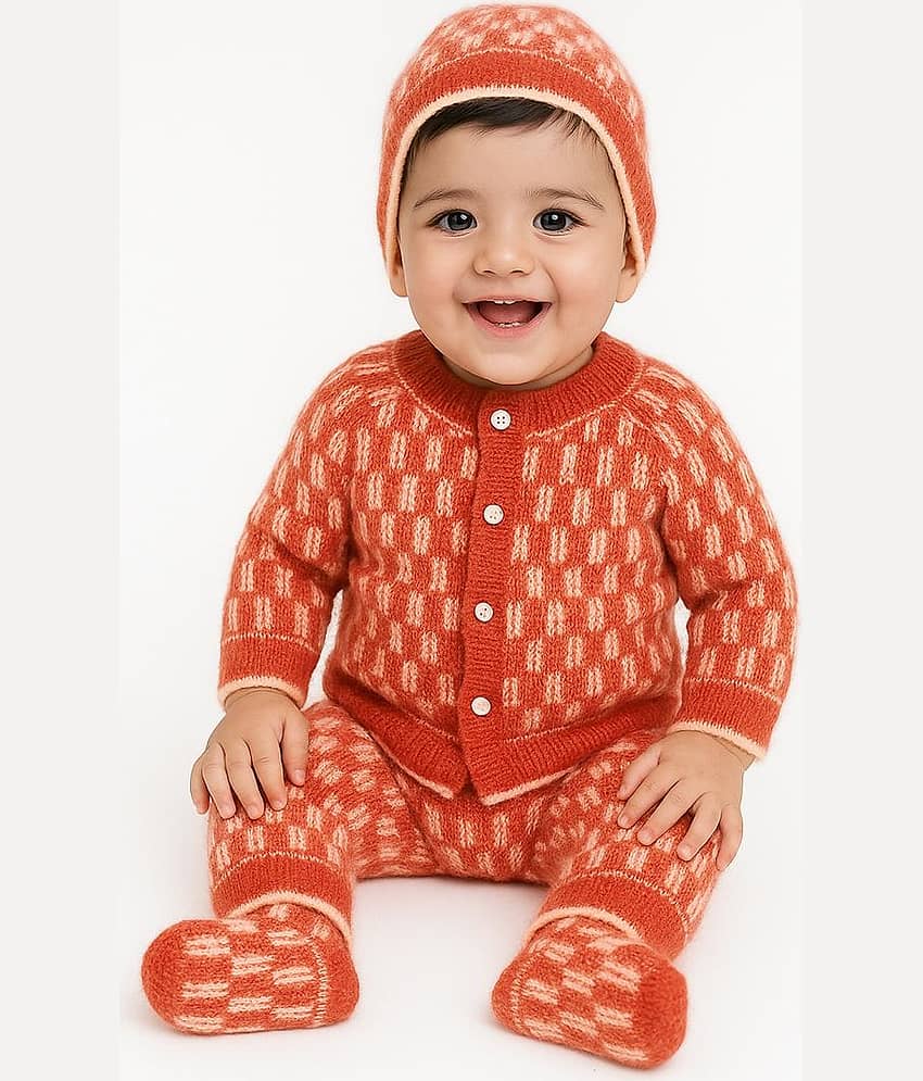 RELANE New Born Baby Soft Feel Cotton Blend Suit For Winter Wear 3Pcs Set