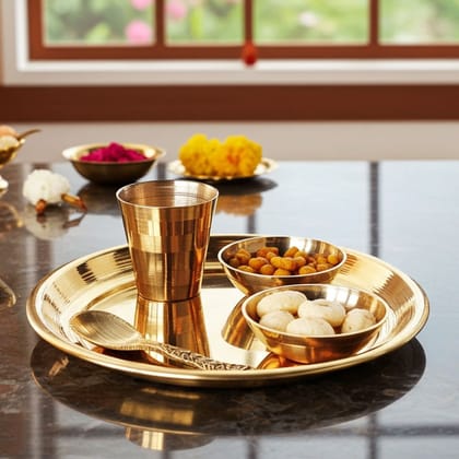 Brass Laddu Gopal Thali Set (ZMAS461 D)