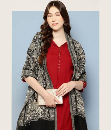 Aarika Black Self Design Shawl - ( Pack of 1 )