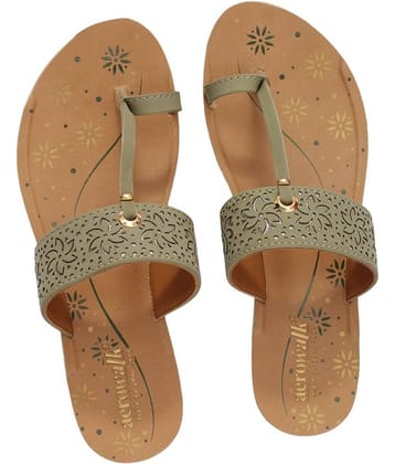 Aerowalk Mint Green Women's Leather Slipper