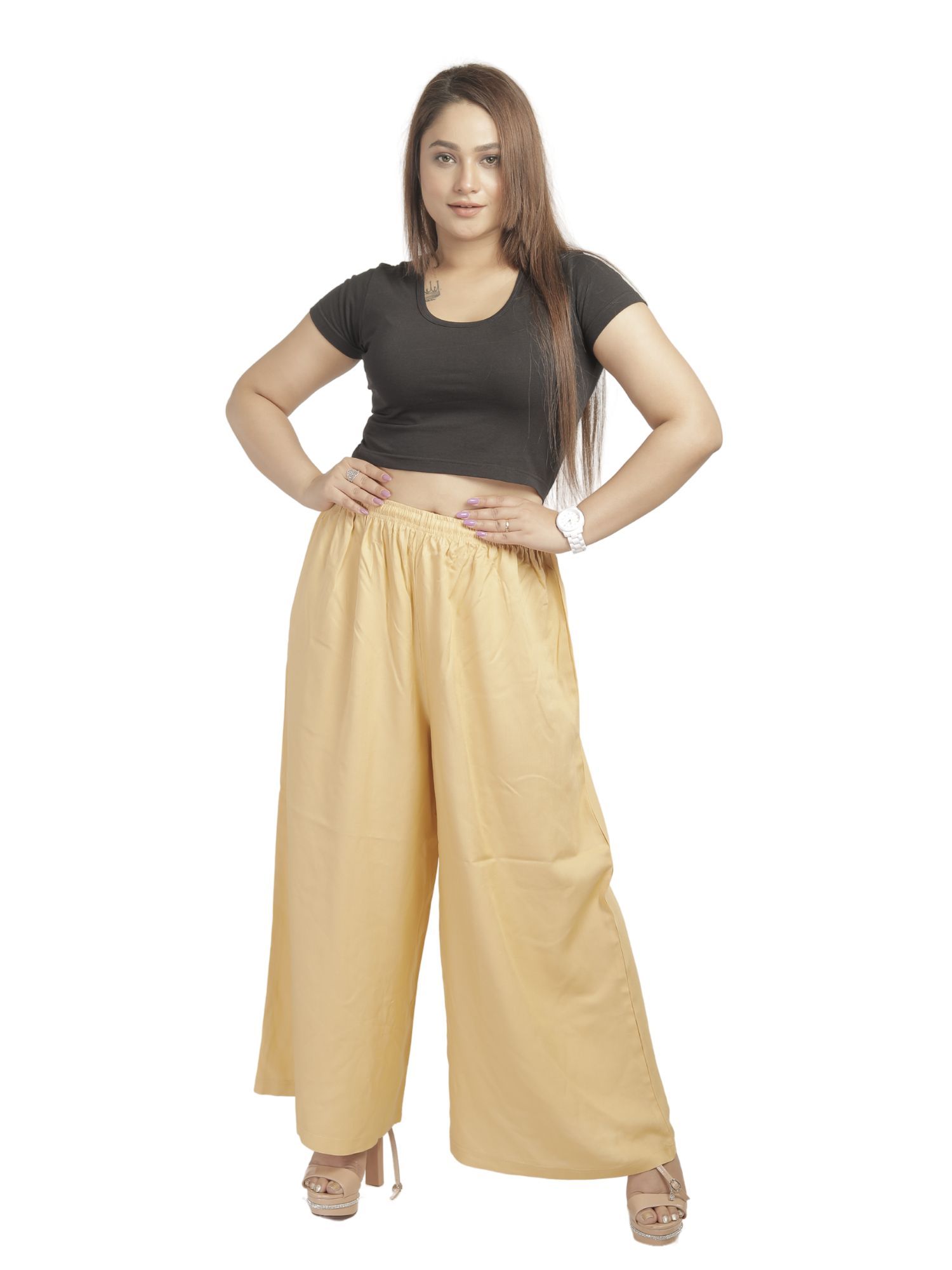 057RVR 4Cats Jumbo Size Radiant Palazzo - Beige