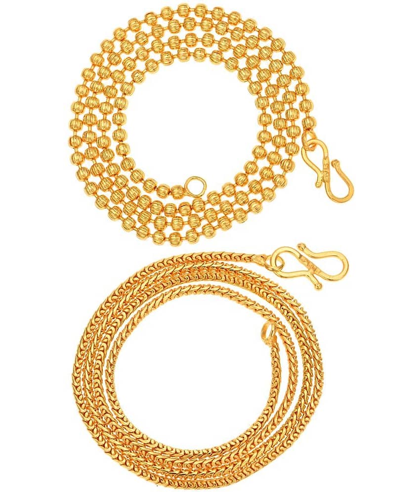 AanyaCentric Combo of 2 Gold Plated 28inches Long Fashion Chain