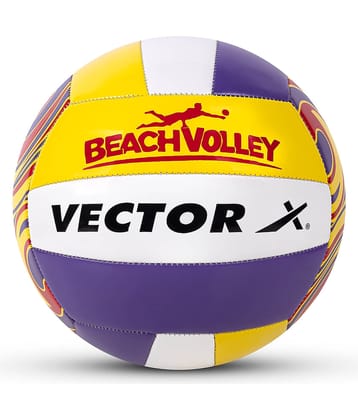 Vector X Beach Volleyball Machine Stitched PU pasted Glossy Volleyball (Multicolur )