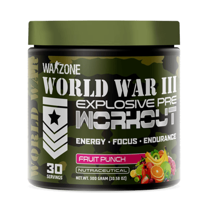 Warzone Nutrition I World War-III I Explosive I Pre Workout I Energy I Focus I Endrance I 30 Servings I Nutraceutical I Fruit Punch I 300 GM
