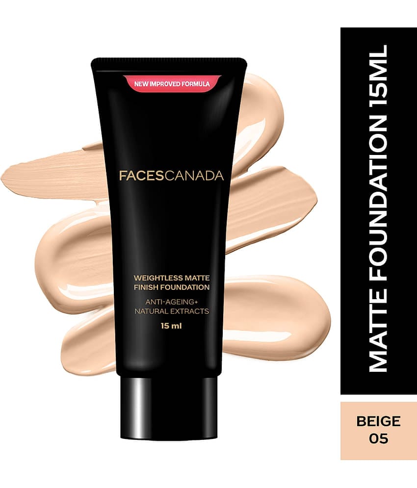 FACES CANADA Weightless Matte Finish Foundation - Beige, 15ml , Anti-Ageing