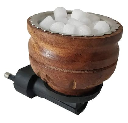 Wooden Electric Diffuser Direct Plug for Home Office Temple ( Kapoor Dani )