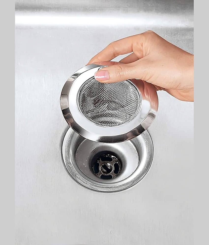 Kitchen Sink Strainer Stainless Steel Round Shape Jali (Pack of 1)