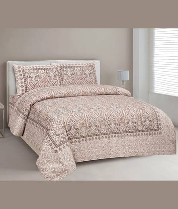 CLOTHORO Cotton 1 Double King Bedsheet with 2 Pillow Covers ( Grey )